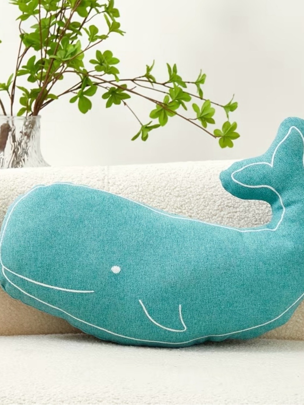NWT Whale Accent Pillow, available in Red, Blue or Teal, Summer Accent Pillows - Picture 6 of 11